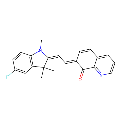7-[2-(5-Fluoro-1,3,3-trimethylindol-2-ylidene)ethylidene]quinolin-8-one structure