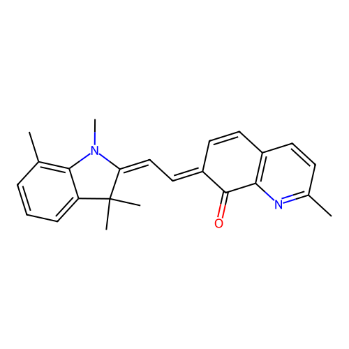 2-Methyl-7-[2-(1,3,3,7-tetramethylindol-2-ylidene)ethylidene]quinolin-8-one structure