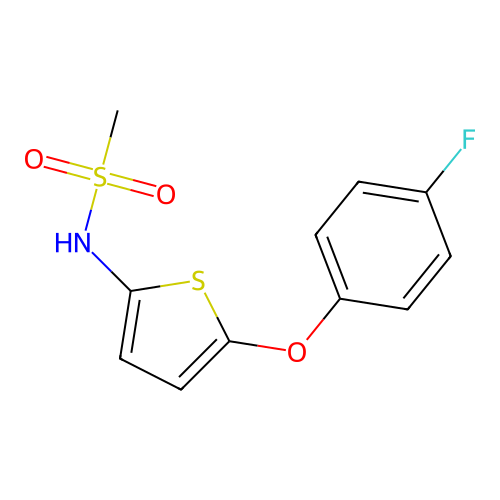 N-[5-(4-fluorophenoxy)thiophen-2-yl]methanesulfonamide structure