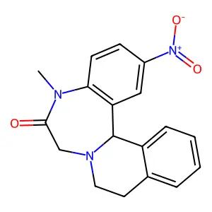 5,9,10,14b-Tetrahydro-5-methyl-2-nitroisoquino(2,1-d)(1,4)benzodiazepin-6(7H)-one structure