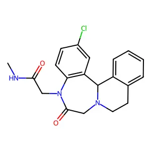 6,7,10,14b-Tetrahydro-2-chloro-N-methyl-6-oxoisoquino(2,1-d)(1,4)benzodiazepine-5(9H)acetamide structure