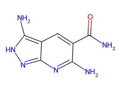 3,6-diamino-2H-pyrazolo[3,4-b]pyridine-5-carboxamide structure