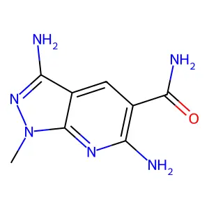 3,6-Diamino-1-methyl-1H-pyrazolo[3,4-b]pyridine-5-carboxamide structure