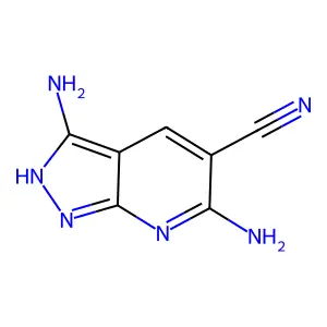 3,6-diamino-1H-pyrazolo[3,4-b]pyridine-5-carbonitrile structure