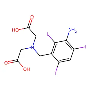 Acetic acid, ((3-amino-2,4,6-triiodobenzyl)imino)di- structure
