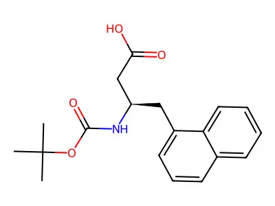 (S)-3-((tert-butoxycarbonyl)amino)-4-(naphthalen-1-yl)butanoic acid structure