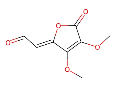 3,4-Dimethoxy-5-(2-oxoethylidene)-2,5-dihydrofuran-2-one structure