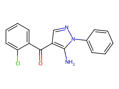 (5-Amino-1-phenyl-1H-pyrazol-4-YL)(2-chlorophenyl)methanone structure