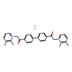 Pyridinium, 1,1'-(4,4'-biphenylylenebis(2-oxoethylene))bis(2,3-dimethyl-, dibromide structure