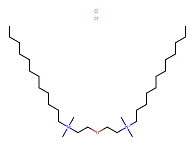 1-Dodecanaminium, N,N'-(oxydi-2,1-ethanediyl)bis[N,N-dimethyl-, chloride (1:2) structure