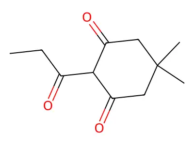 5,5-Dimethyl-2-propionylcyclohexane-1,3-dione structure