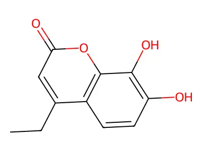 4-ethyl-7,8-dihydroxy-2H-chromen-2-one structure