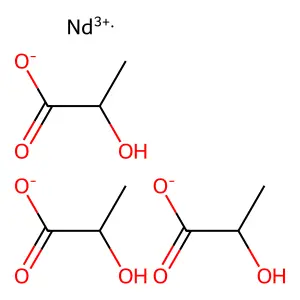 Neodymium tris(2-hydroxypropanoate) structure