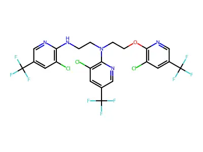 3-chloro-N-(2-{[3-chloro-5-(trifluoromethyl)pyridin-2-yl]amino}ethyl)-N-(2-{[3-chloro-5-(trifluoromethyl)pyridin-2-yl]oxy}ethyl)-5-(trifluoromethyl)pyridin-2-amine structure