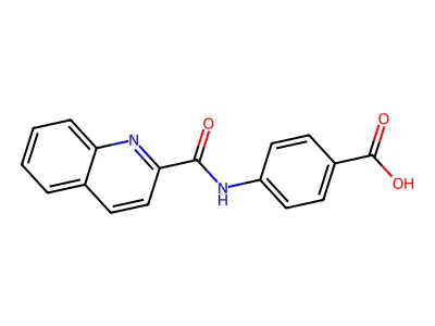 4-[(Quinolin-2-ylcarbonyl)amino]benzoic acid structure