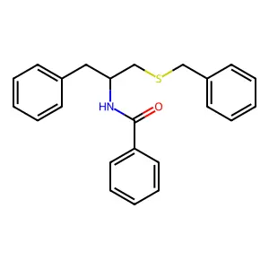 Benzamide, N-(alpha-((benzylthio)methyl)phenethyl)- structure