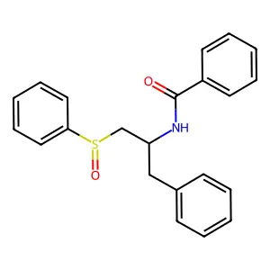 Benzamide, N-(alpha-((phenylsulfinyl)methyl)phenethyl)- structure