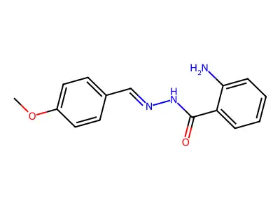 2-amino-N-[(4-methoxyphenyl)methylideneamino]benzamide structure