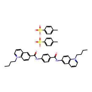 Quinolinium, 1-butyl-6-(p-(1-butyl-6-quinoliniocarbamoyl)carbaniloyl)-, ditosylate structure
