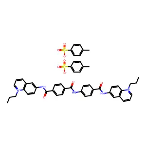 Quinolinium, 1-propyl-6-(p-(p-((1-propylquinolinium-6-yl)carbamoyl)benzamido)benzamido)-, di-p-toluenesulfonate structure
