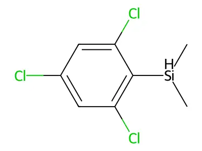 Dimethyl(2,4,6-trichlorophenyl)silane structure