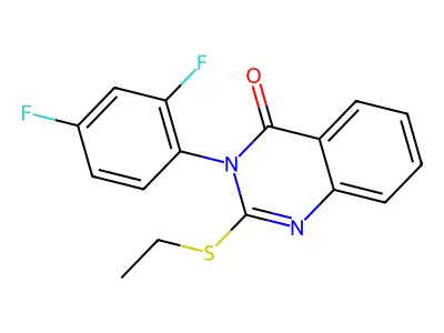 3-(2,4-Difluorophenyl)-2-(ethylthio)-4(3H)-quinazolinone structure
