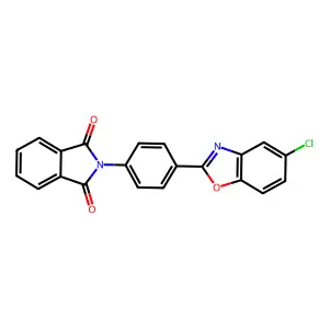 Isoindole-1,3-dione, 2-[4-(5-chlorobenzooxazol-2-yl)phenyl]- structure