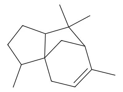 (2R)-2,6,6,8-tetramethyltricyclo[5.3.1.01,5]undec-8-ene structure