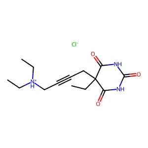 Barbituric acid, 5-(4-(diethylamino)-2-butynyl)-5-ethyl-, hydrochloride structure
