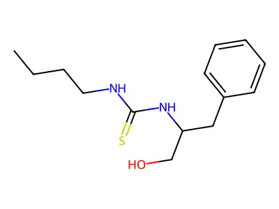 N'-Butyl-N-(1-hydroxy-3-phenylpropan-2-yl)carbamimidothioic acid structure