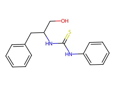 N-(1-Hydroxy-3-phenylpropan-2-yl)-N'-phenylcarbamimidothioic acid structure