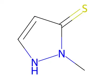 1-Methyl-5-mercaptopyrazole structure