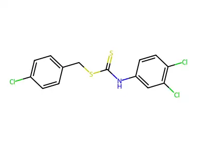 Carbanilic acid, 3,4-dichlorodithio-, p-chlorobenzyl ester structure