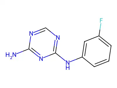 2-N-(3-fluorophenyl)-1,3,5-triazine-2,4-diamine structure