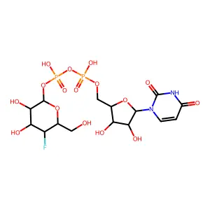UDP-4-fluoro-4-deoxy-alpha-D-galactose structure