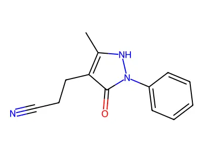 3-(5-hydroxy-3-methyl-1-phenyl-1H-pyrazol-4-yl)propanenitrile structure