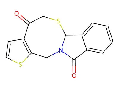 5H-thieno[2',3':5,6][1,3]thiazocino[2,3-a]isoindole-4,11(6aH,13H)-dione structure