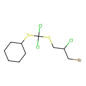 ({[(3-Bromo-2-chloropropyl)sulfanyl](dichloro)methyl}sulfanyl)cyclohexane structure