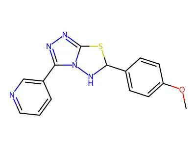 6-(4-methoxyphenyl)-3-pyridin-3-yl-5,6-dihydro-[1,2,4]triazolo[3,4-b][1,3,4]thiadiazole structure