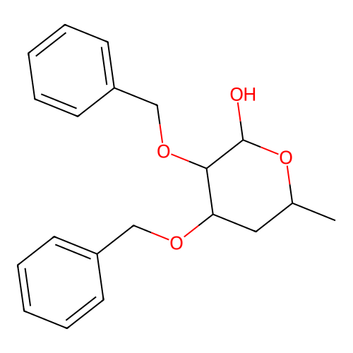 3,4-Dibenzyloxy-6-methyl-tetrahydropyran-2-ol structure