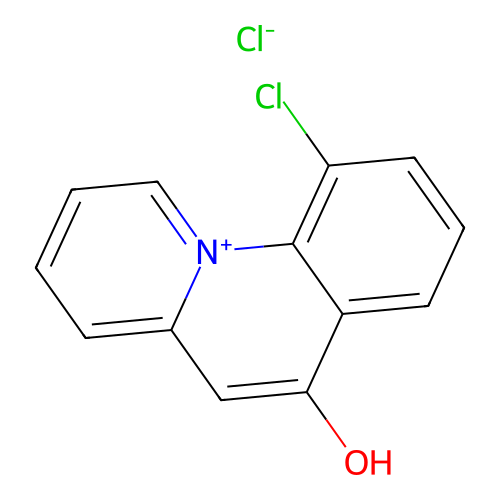 10-Chloro-6-hydroxy-11lambda5-pyrido(1,2-A)quinolin-11-ylium chloride structure