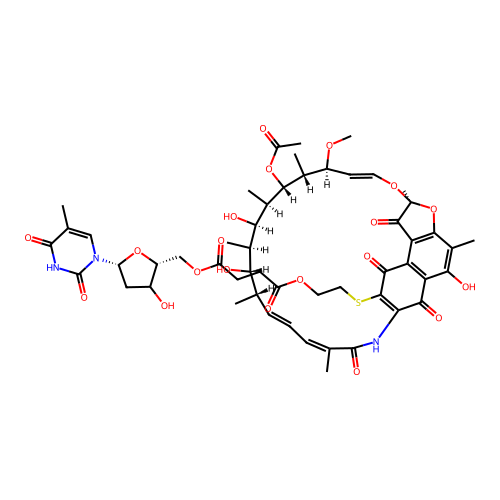 3-(O-5''-(thymidine)2'-succinyloxyethylthio)rifamycin S structure