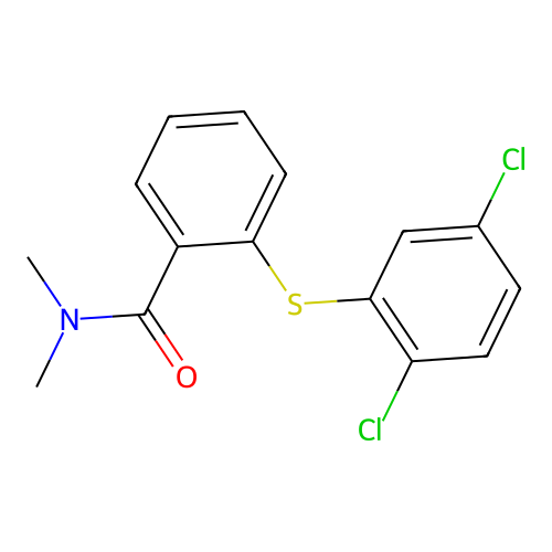 2-[(2,5-dichlorophenyl)sulfanyl]-N,N-dimethylbenzamide structure