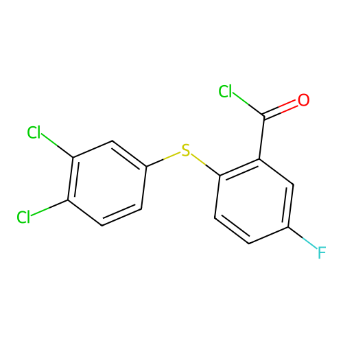2-[(3,4-Dichlorophenyl)sulfanyl]-5-fluorobenzoyl chloride structure
