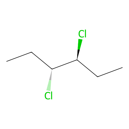 (3S,4R)-3,4-dichlorohexane structure