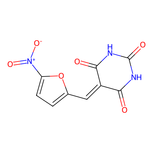 5-[(5-Nitro-2-furyl)methylene]-2,4,6(1H,3H,5H)-pyrimidinetrione structure