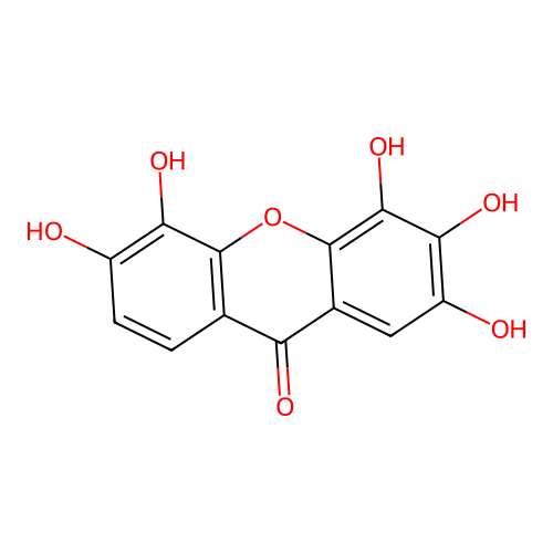 9H-Xanthen-9-one, 2,3,4,5,6-pentahydroxy- structure