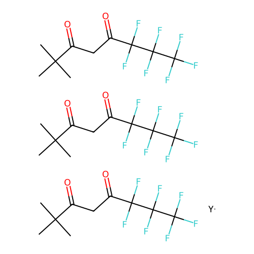 6,6,7,7,8,8,8-Heptafluoro-2,2-dimethyloctane-3,5-dione;yttrium structure
