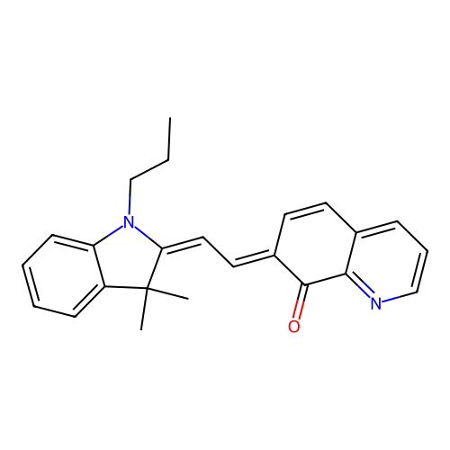 7-[2-(3,3-Dimethyl-1-propylindol-2-ylidene)ethylidene]quinolin-8-one structure