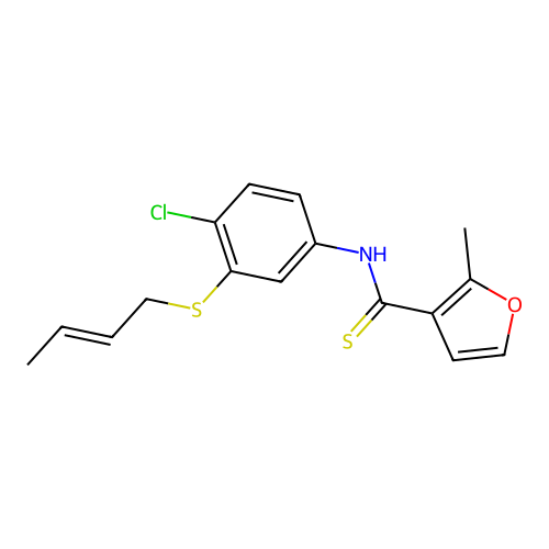 3-Furancarbothioamide, N-(3-(2-butenylthio)-4-chlorophenyl)-2-methyl- structure